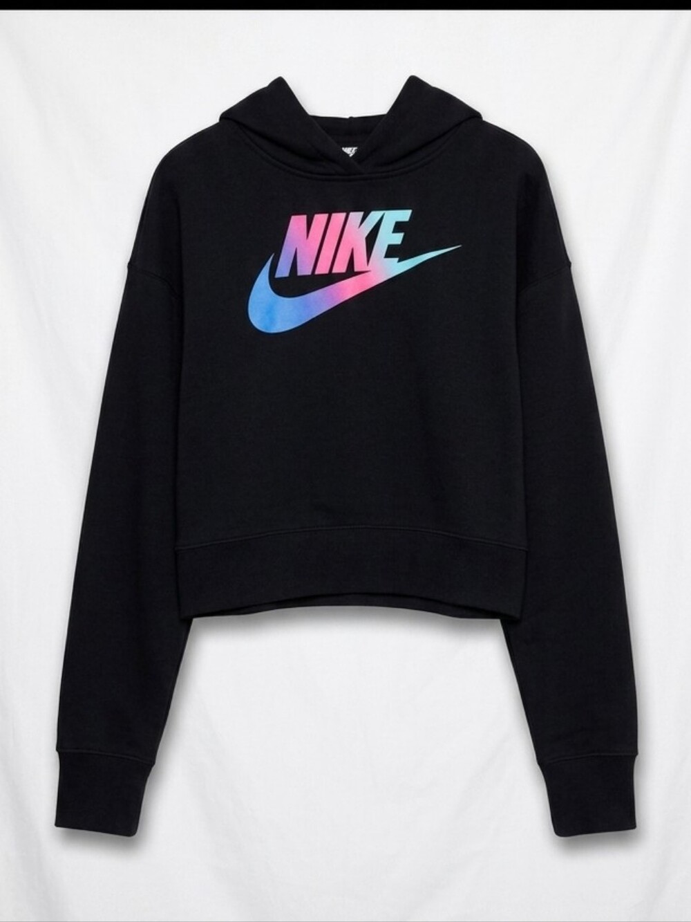 NEW - Nike Black Ombre Rainbow Swoosh Hoodie Girls Youth XL / Fits Womens XS